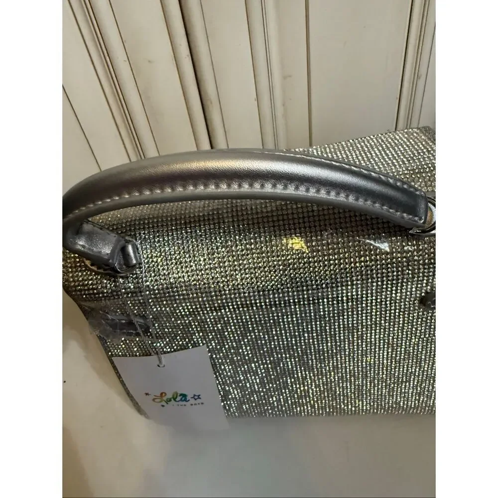 Lola+The Boys Women's Rhinestone Crystal Dream Evening Purse Silver OS NWT